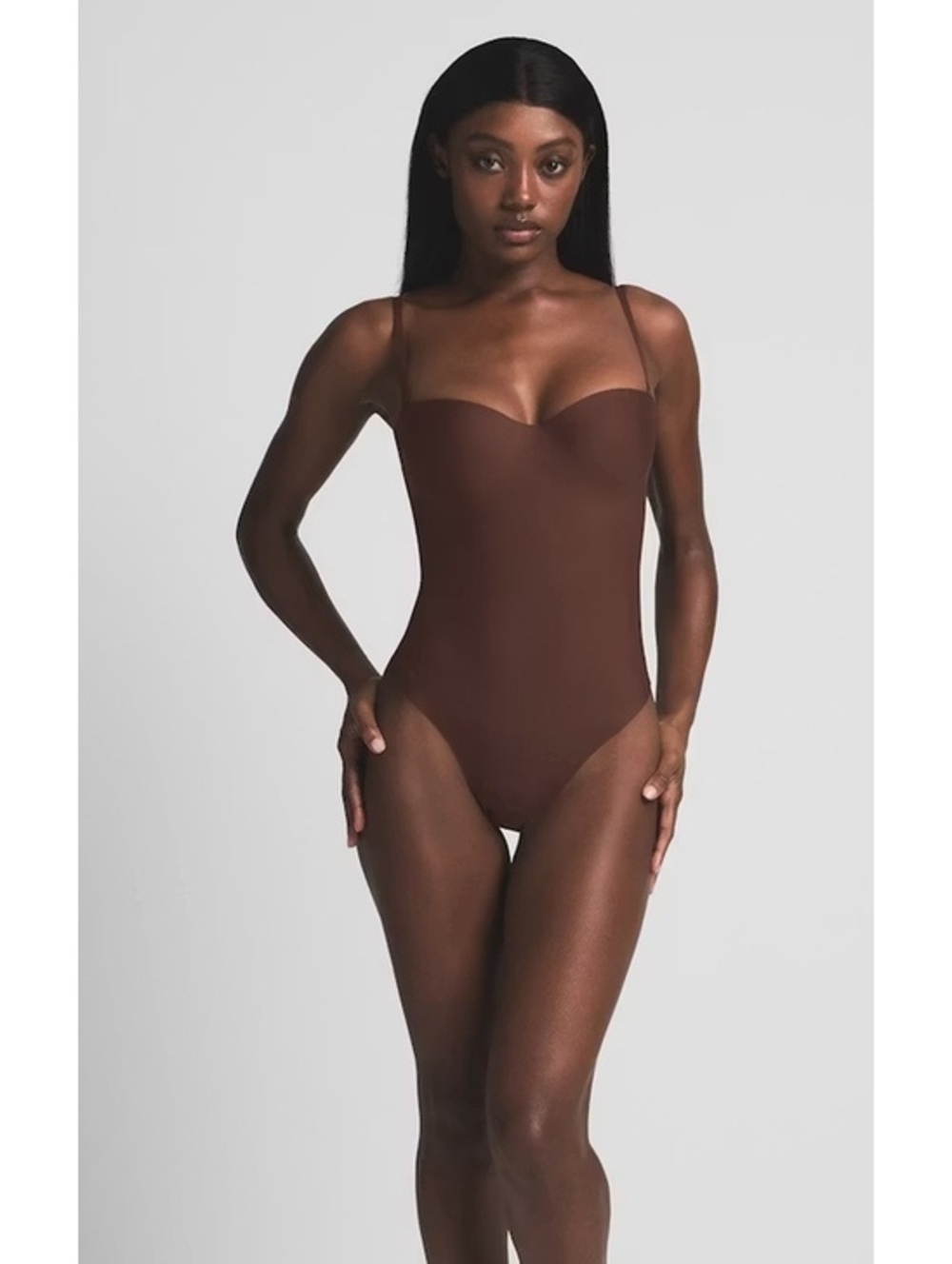 Skims Body Molded Underwire Thong Bodysuit Color Cocoa Size XL